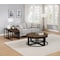 Alaterre Furniture Arcadia Acacia Wood 42" Round Coffee Table with Nesting Tables, Antiqued Mocha ANAR1275 - alternate 4